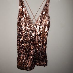 Urban Outfitters Rose Gold Sequined Mini Dress